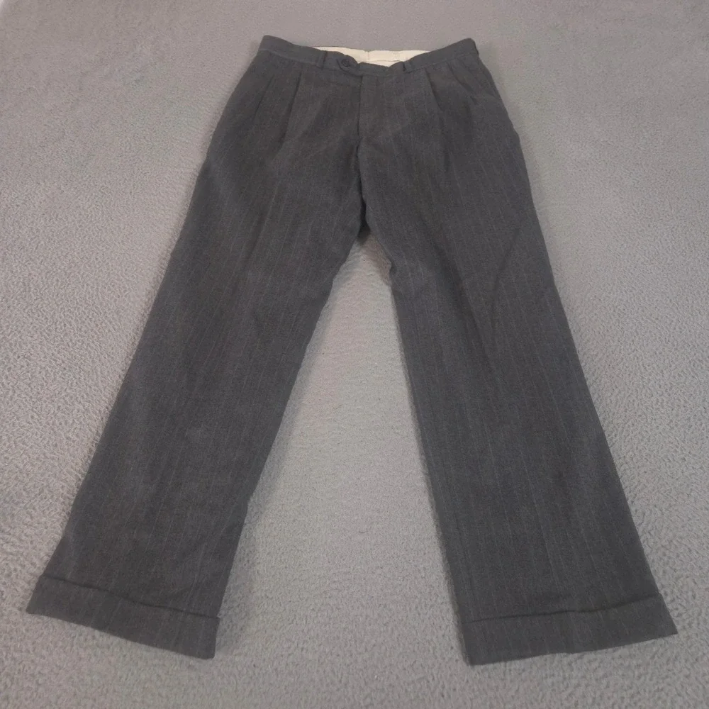 VINTAGE Chaps Ralph Lauren 2-Piece Suit Mens 40R Pants 34x34 Pinstripe Wool 90s